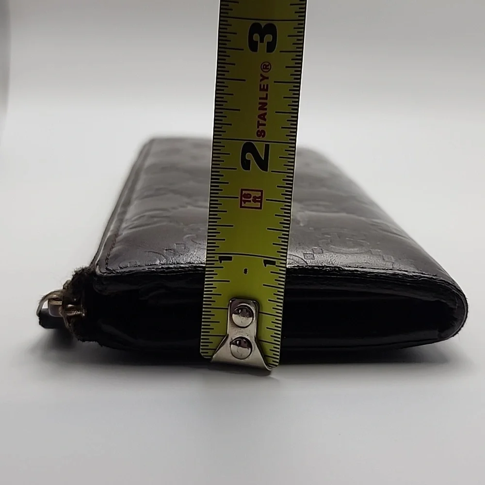 Gucci Dark Brown GG Embossed Leather Wallet Guccissima With‎ COA